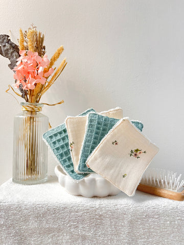 Lot de 4 cotons démaquillants Fresh Mint
