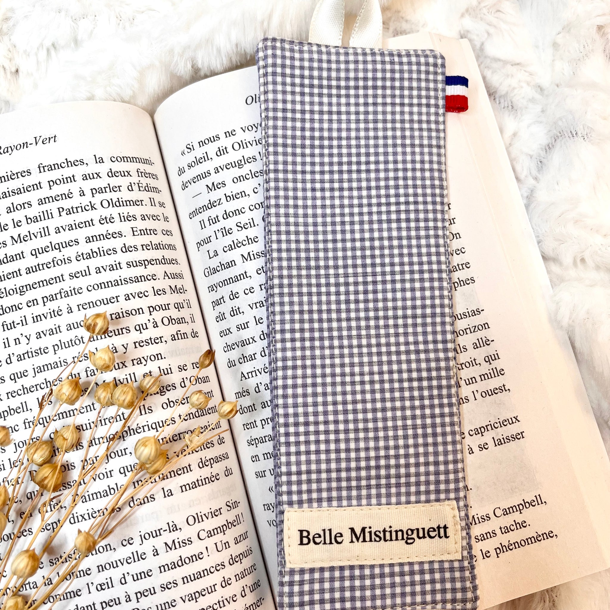 Marque-page à carreaux violets