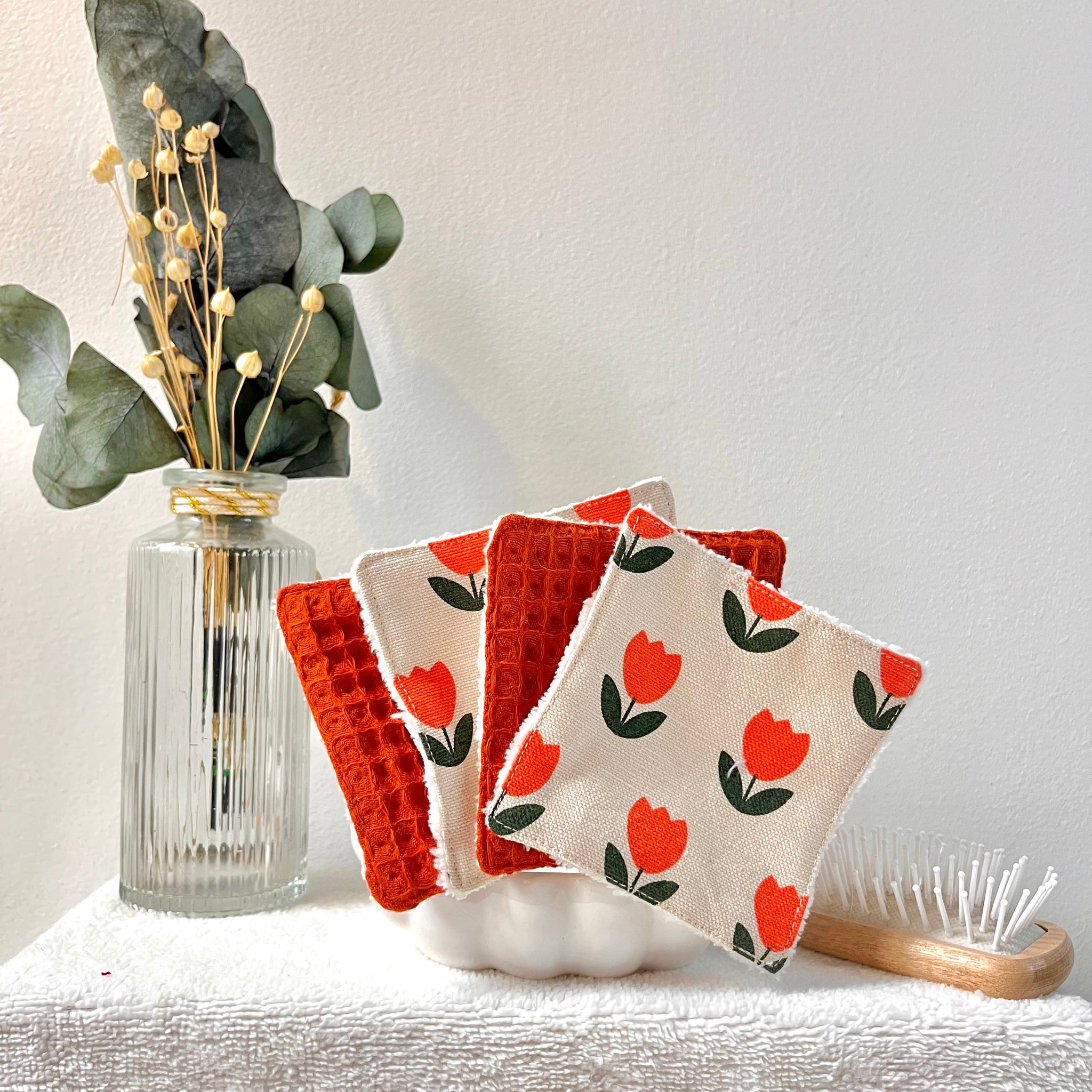 Lot de 4 cotons démaquillants Terracotta