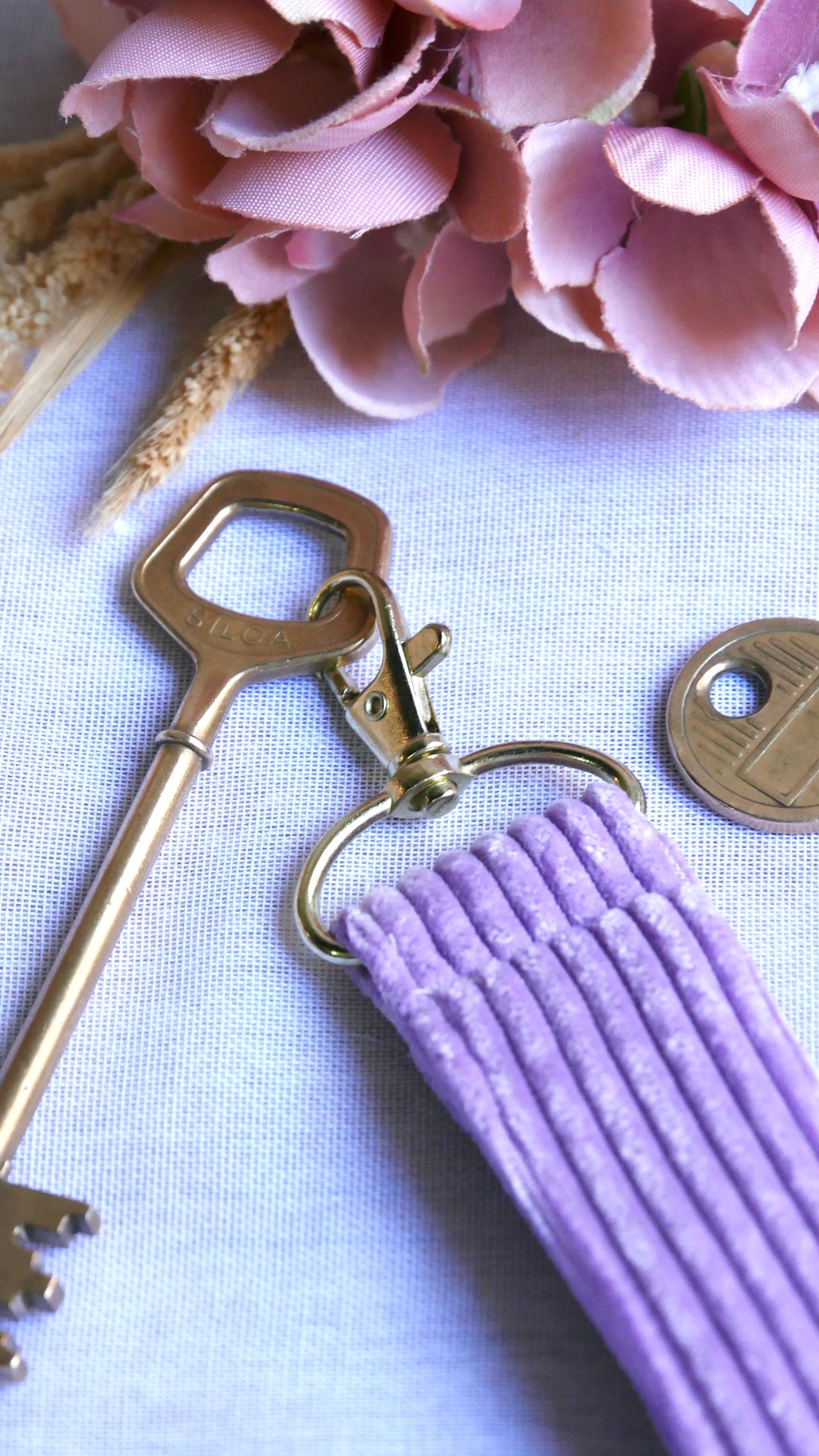 Porte-clé velours Myrtille
