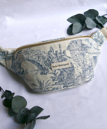 Sac banane Diana Toile de Jouy bleu